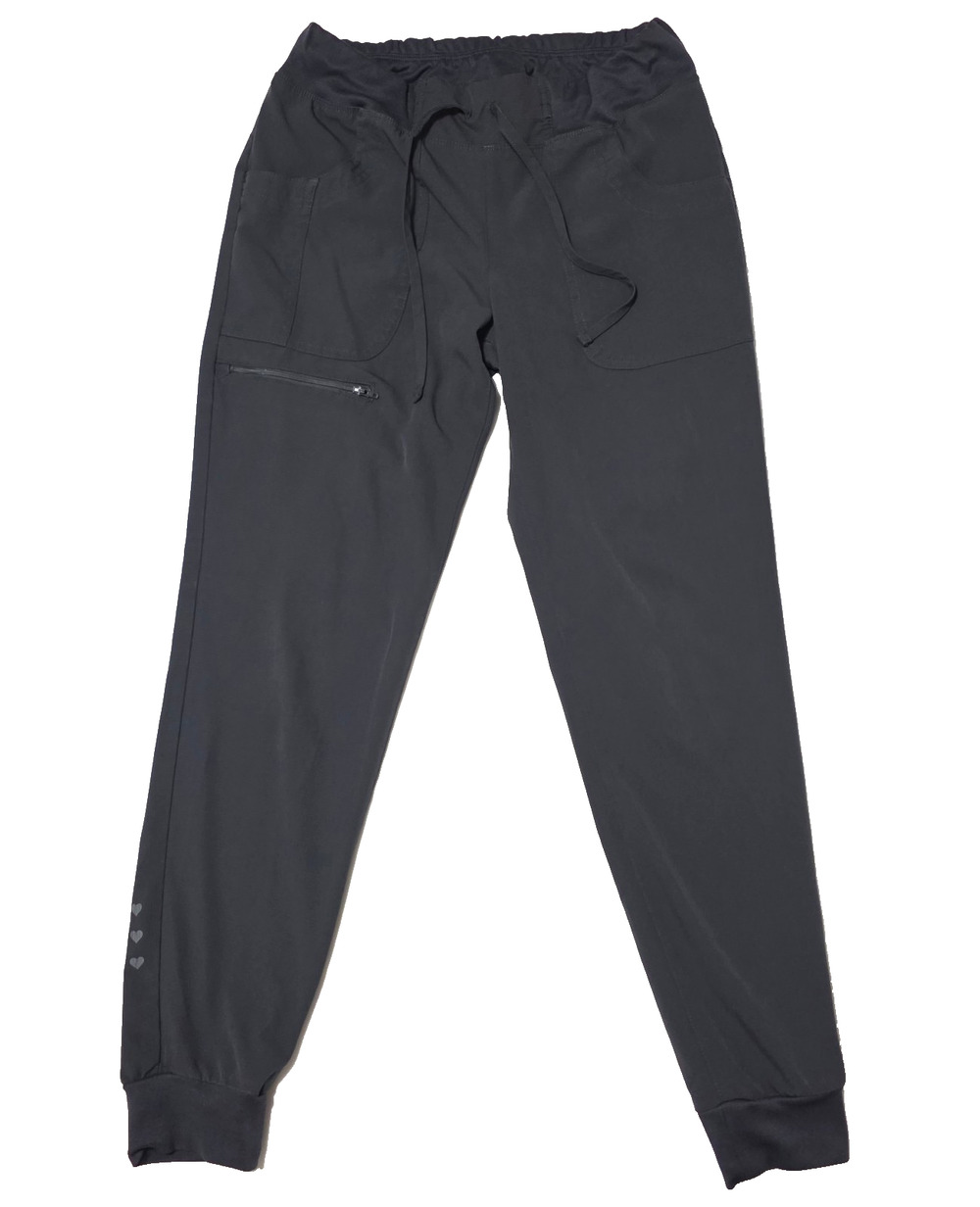 Heartsoul Break On Through Jogger Scrub Pants Womens Small S Gray Pewter HS030